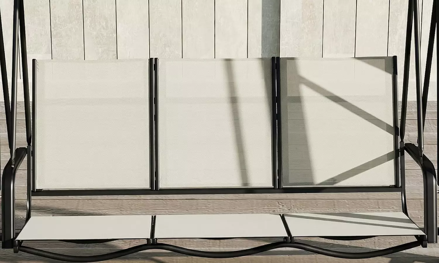 Outsunny 3-Seater Garden Swing Chair; Metal or Wooden Frame