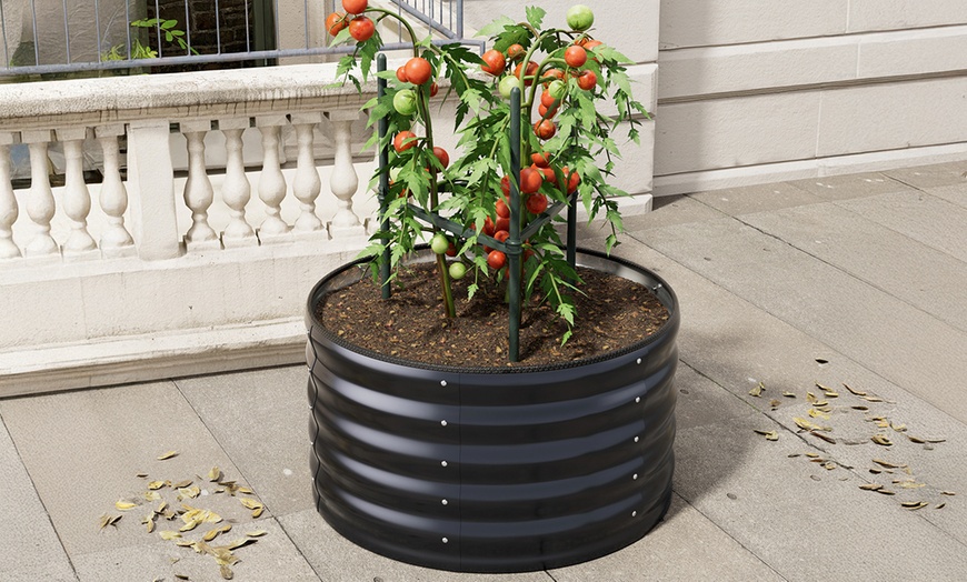 Image 6: Round Open-Bottom Galvanized Steel Raised Garden Bed
