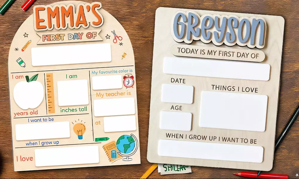 1- or 2-pack of First Day of School Signs