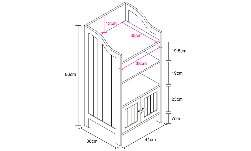 Image 6: Two-Door Bathroom Storage Cabinet