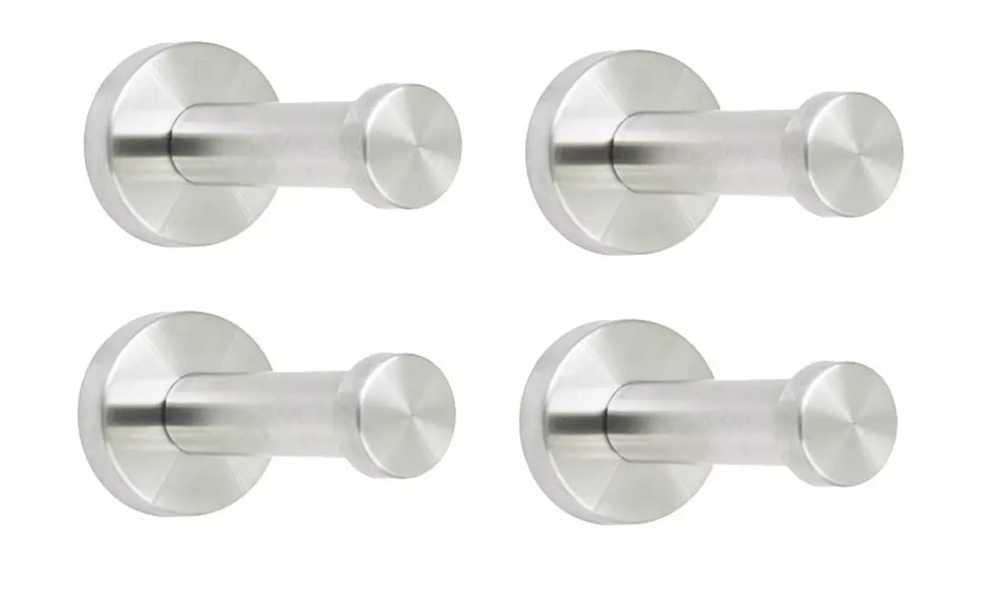 4 Pieces Stainless Steel Wall-Mount Robe Hook Coat Hook Towel Wall Hook