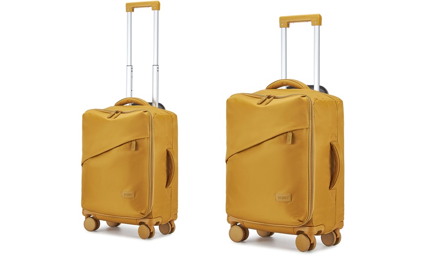 Image 22: KONO Lightweight Soft Shell Suitcase Set TSA Lock Wet/Dey Compartment