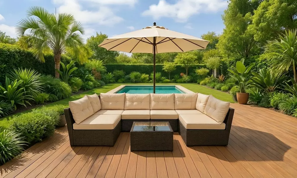 Salon de jardin modulable "Elise" en résine tressée de Kocoon