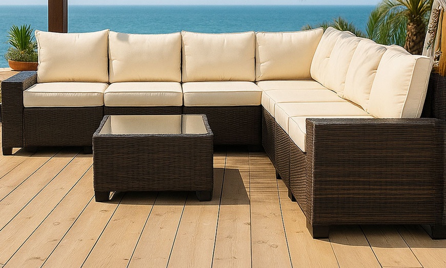 Image 5: Salon de jardin d'angle Sonia 7 places en résine avec table de Kocoon