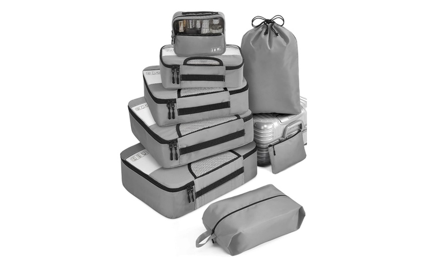 Image 3: 8-Piece Suitcase Compression Packing Cubes