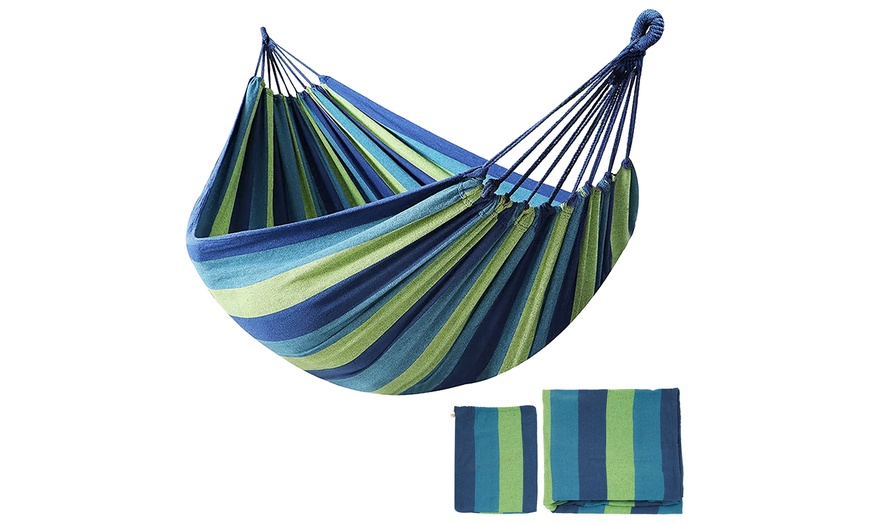 Image 2: Hamac de jardin en toile de coton robuste