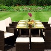 Image 6: 9 or 11 Piece High Back Rattan-Effect Cube Dining Set