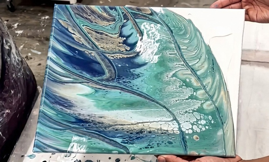 Image 3: Fluid Art Date Night: Create a Masterpiece Together 