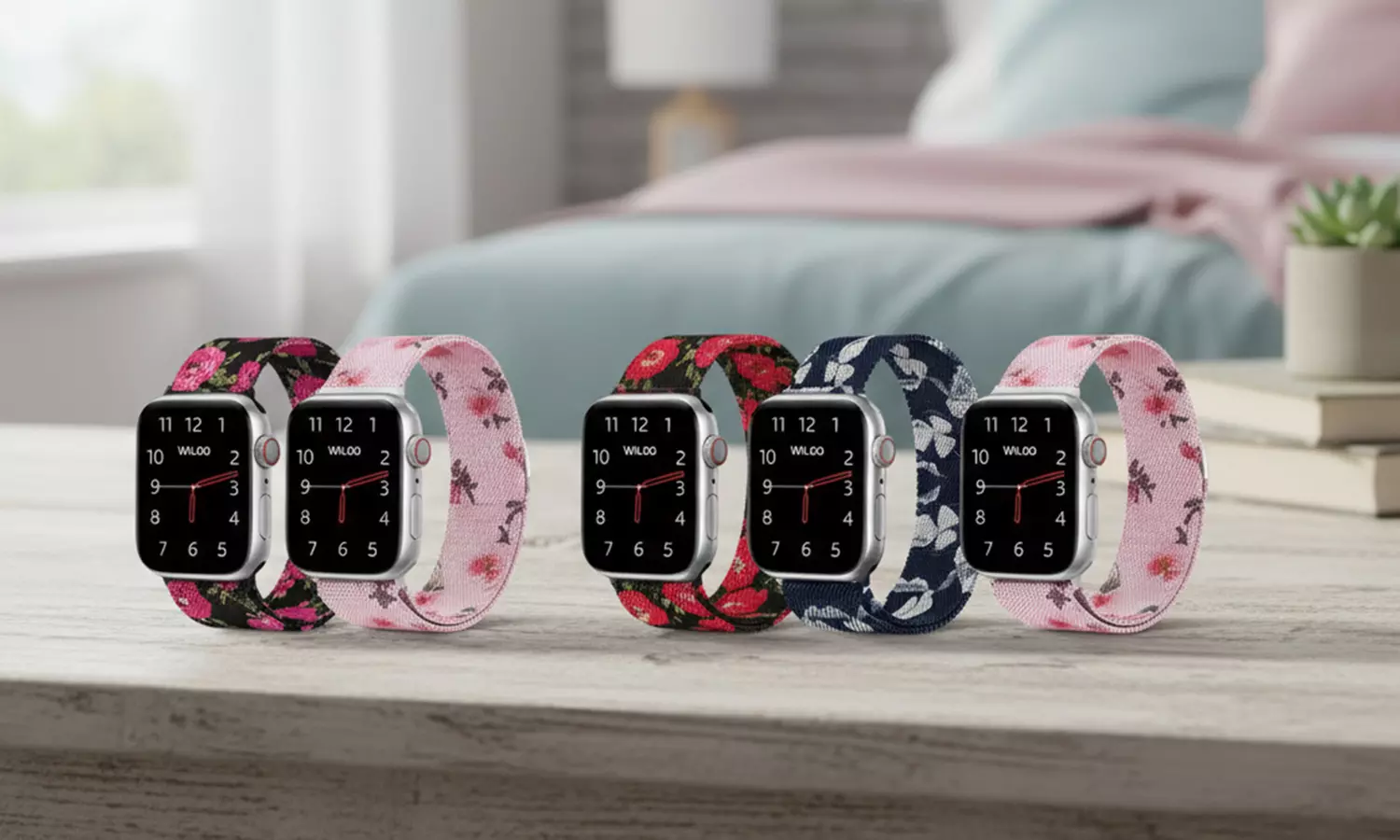 Waloo Floral Printed Milanese Band for Apple Watch
