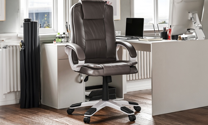 Image 2: Ergonomic Padded Adjustable Office Chair