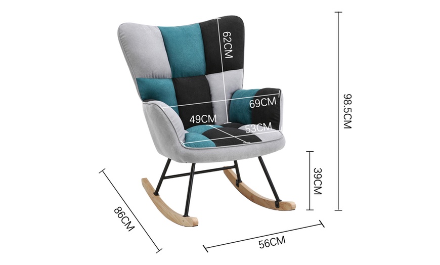 Image 7: Living And Home Tufted Rocking Chair in Assorted Colours
