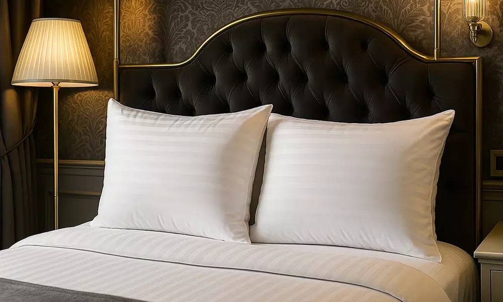 Palace Federkissen, Bezug aus 100 % weißer Baumwolle, Entenfedern und Daunen, Sampur - Primary Image