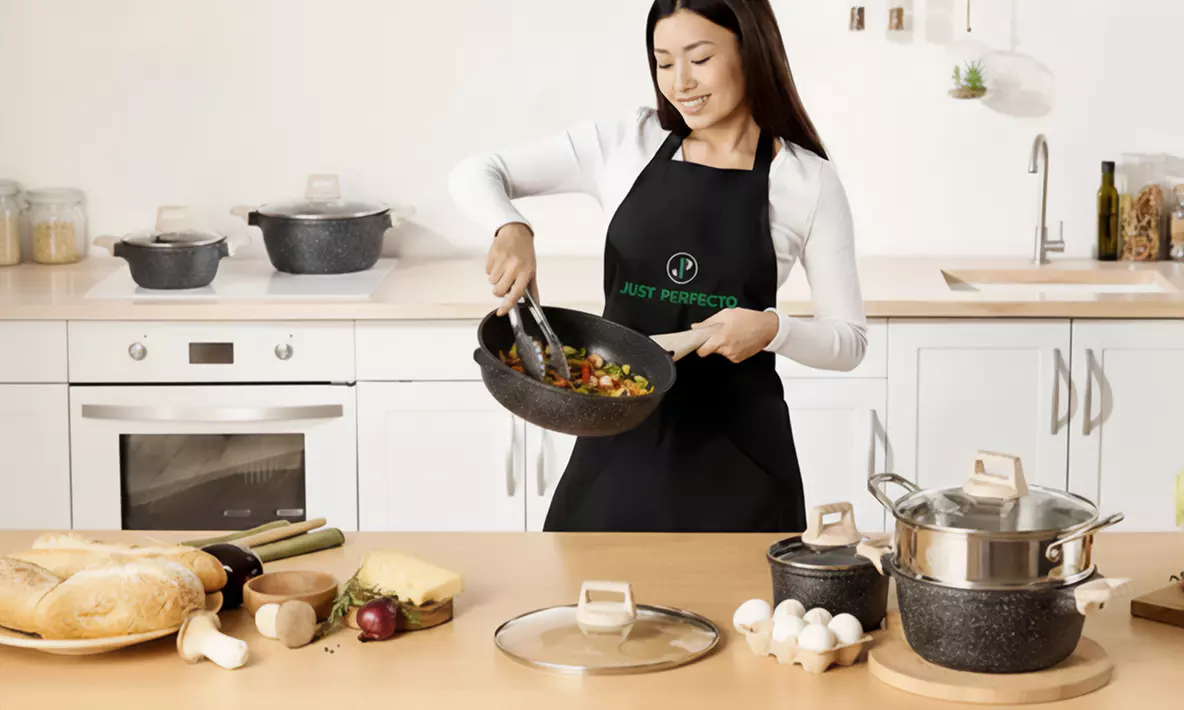 Batterie de cuisine 21 pièces antiadhésives en granit