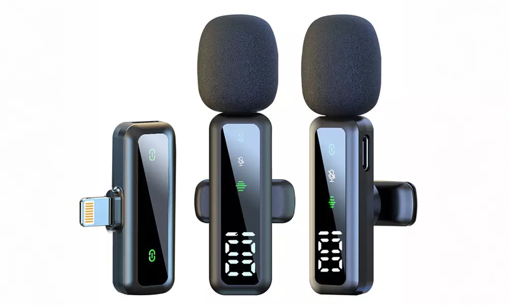 Two-Pack Wireless Clip-On Lavalier Microphone System, High Sensitivity