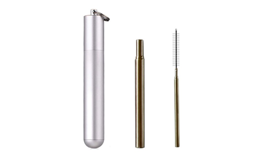 Image 17: Collapsible Stainless Steel Straw