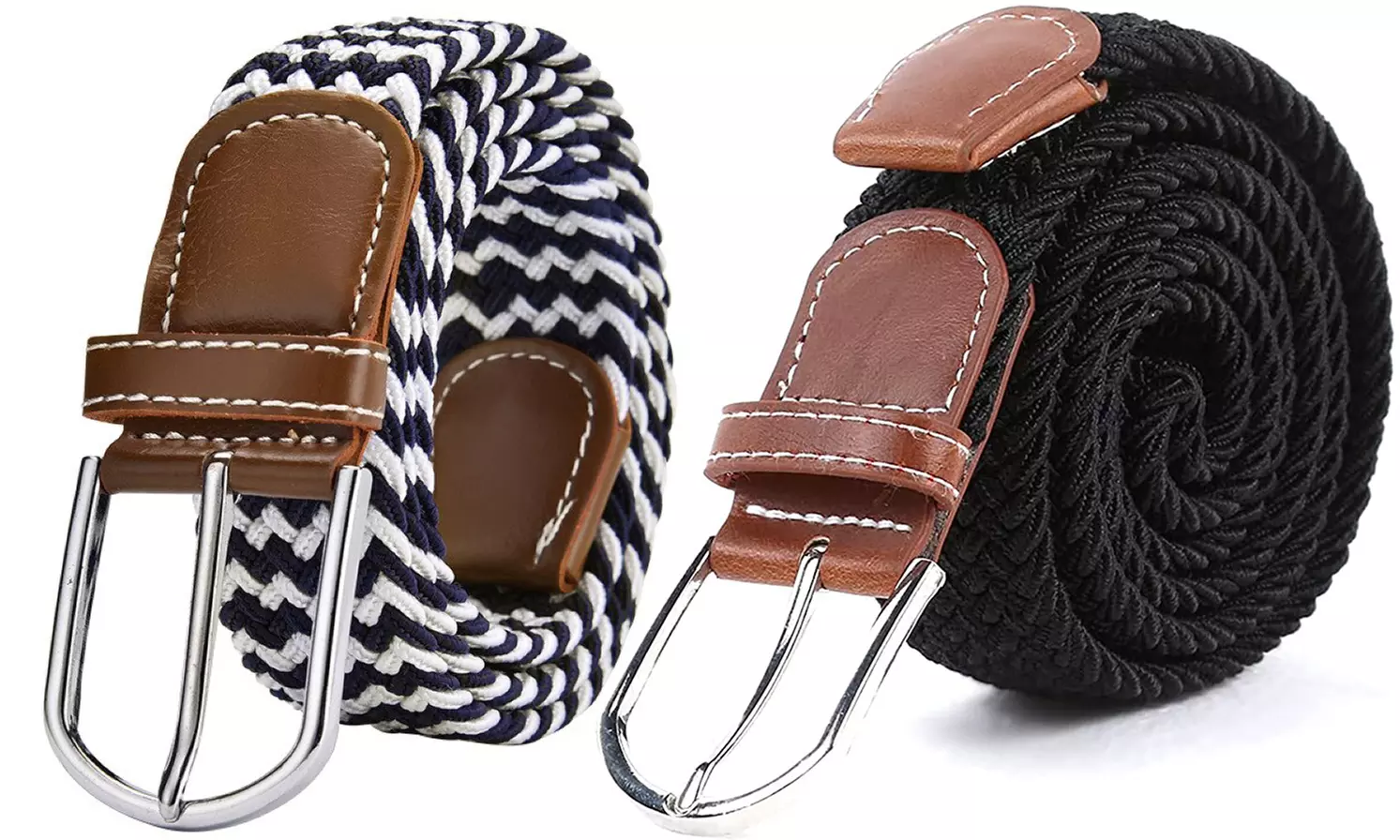 1x oder 2x geflochtener Unisex-Gürtel