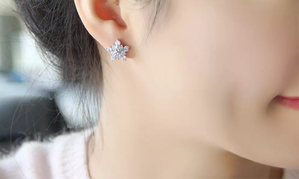 1, 2 ou 3 paires de boucles d'oreilles Cristaux de Neige - Second Medium