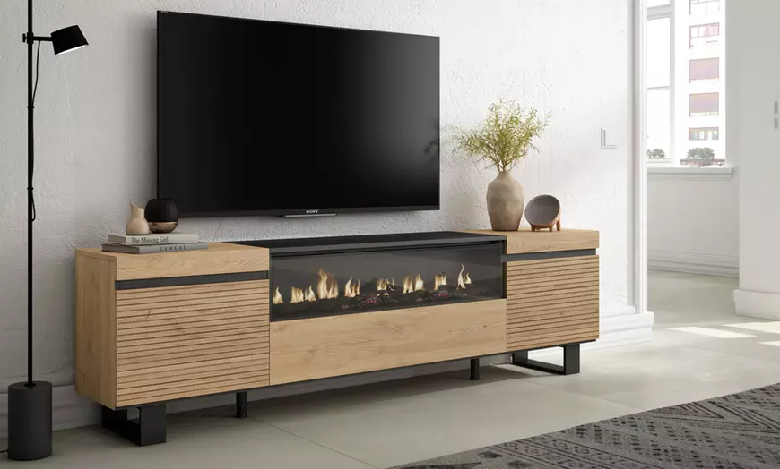 Image 4: TV-meubel met of zonder led-elektrische openhaard