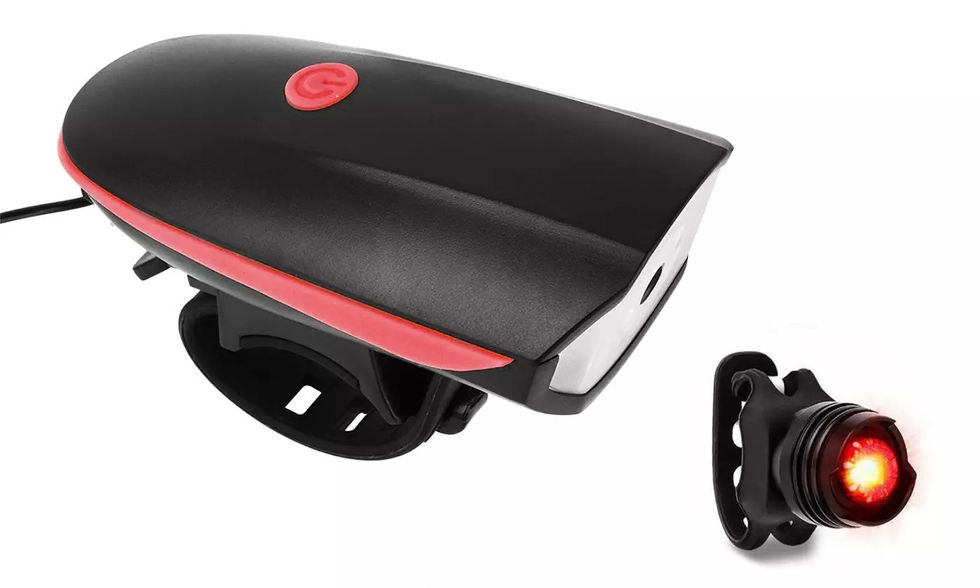 iMounTEK 10,000LM Rechargeable Bike Light Set with 130dB Horn & Tail Light