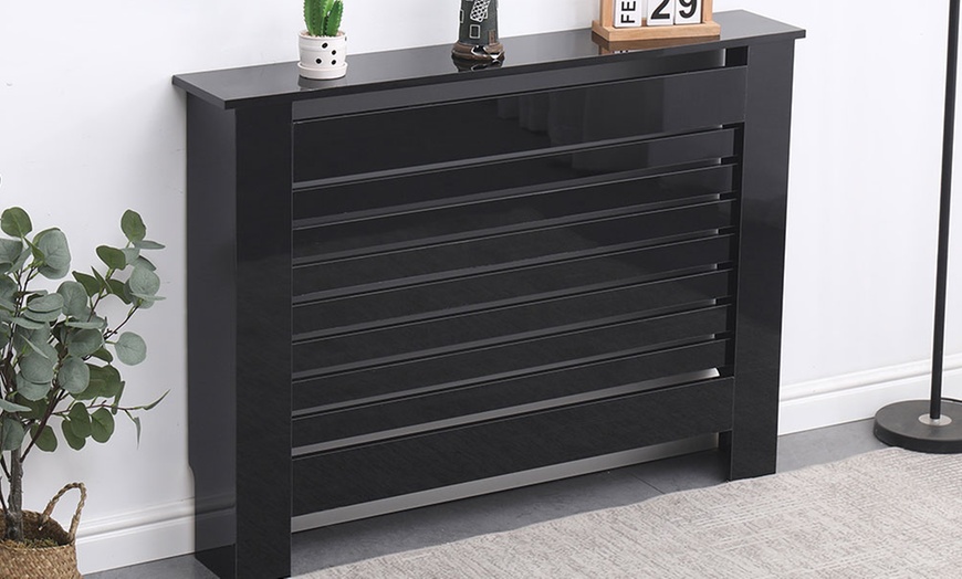 Image 11: High Gloss Black Radiator Cover