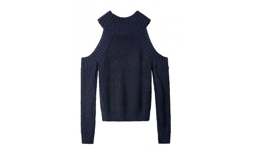 Image 6: Cold Shoulder Chunky Knit Jumper 