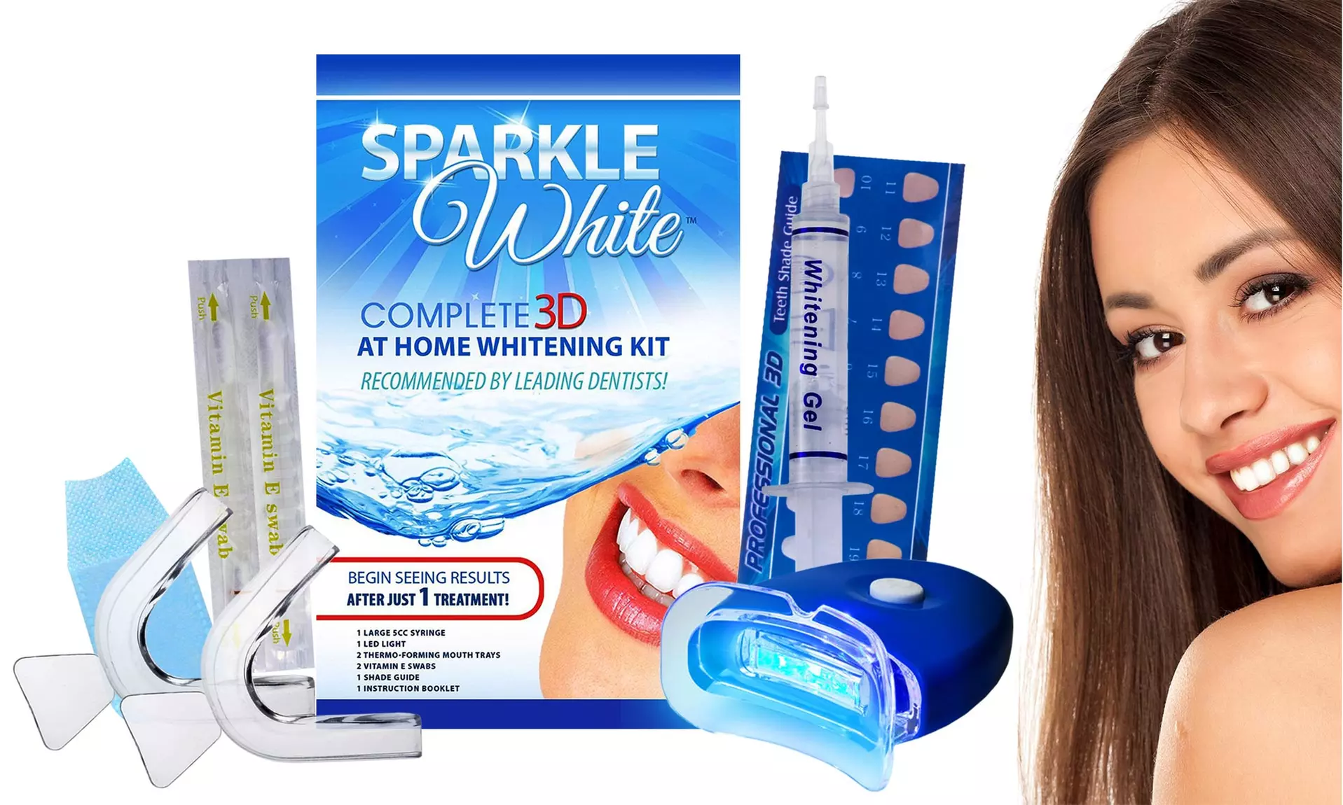 Sparkle White Complete 3D At Home Teeth Whitening Kit (8-Piece) - Primary Image