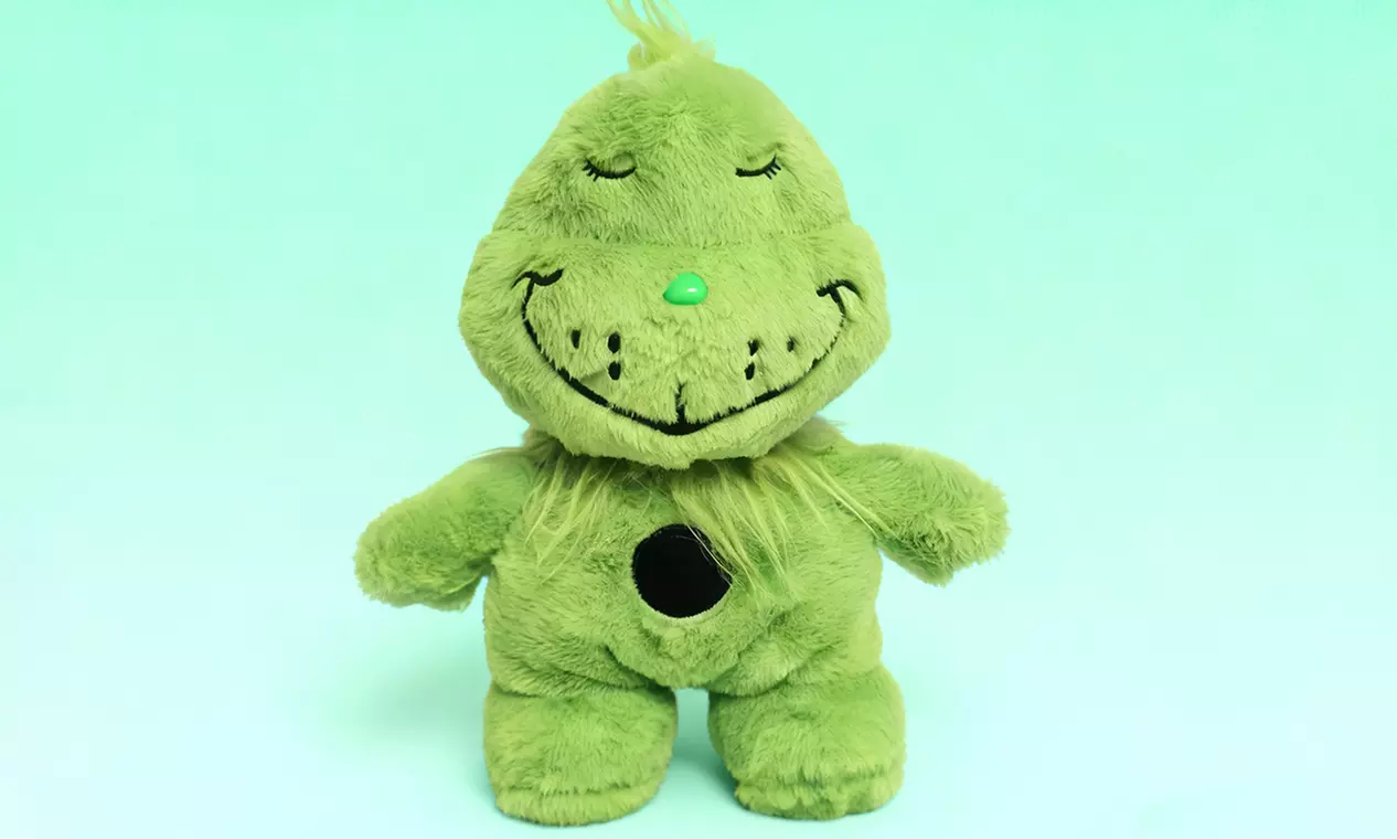 Cartoon-Plüschfigur mit Licht, Atmungsbewegung und Musik