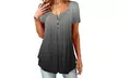 Women's Button Up Summer Short Sleeve Casual Tops Tunic Shirts Blouses - Second Medium