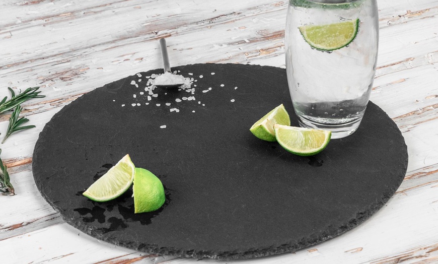 Image 4: Natural Slate Food and Drinks Serving Platter