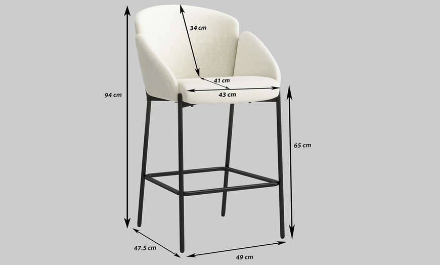 Image 25: Set di 2 sgabelli da bar in tessuto