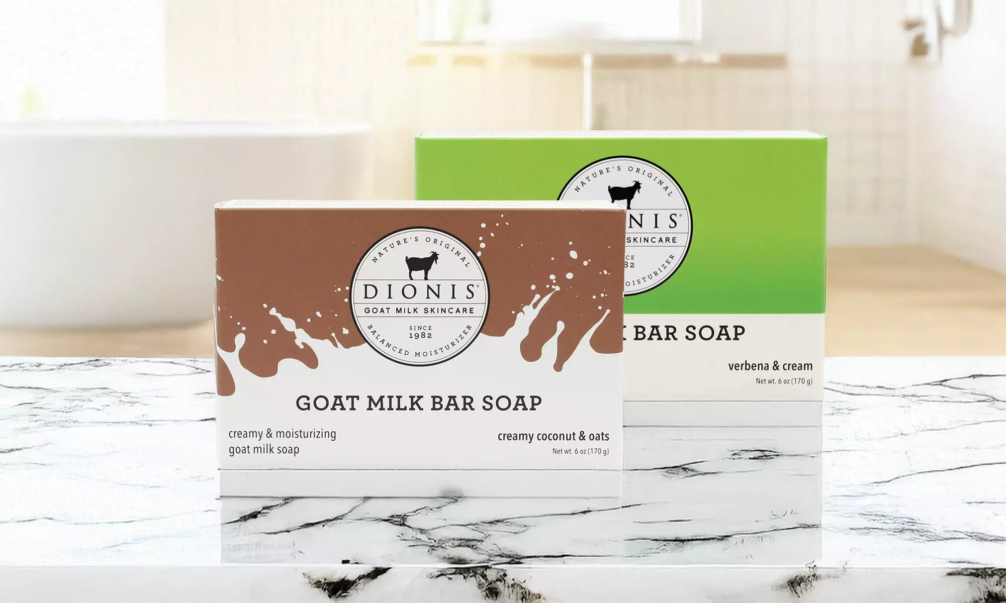 Dionis Goat Milk Bar Soap 6 oz: Creamy Coconut & Oats or Verbena & Cream Scents