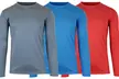 3-Pack Men's Moisture Wicking Long Sleeve Peformance Tagless Tee (Sizes, S-2XL) - Second Medium