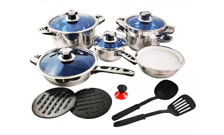 Image 13: 16- of 18-delige pannenset en toebehoren