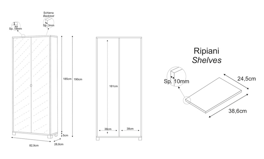 Image 6: Kast met 2 spiegeldeuren van het merk Sarmog