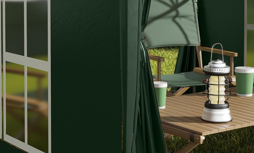 Image 11: Outsunny Pop-Up Gazebo 2m x 2m with Side Panels in Blue, Black, Green