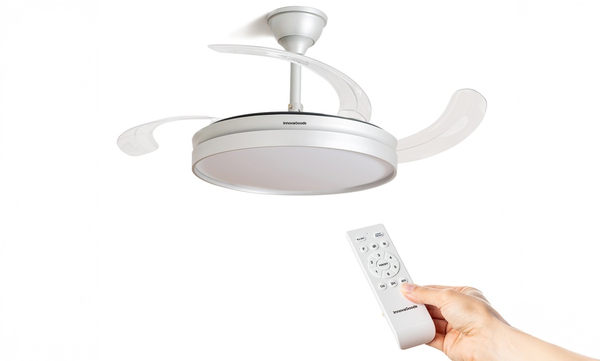 Image 5: InnovaGoods led-plafondventilator met 4 intrekbare bladen