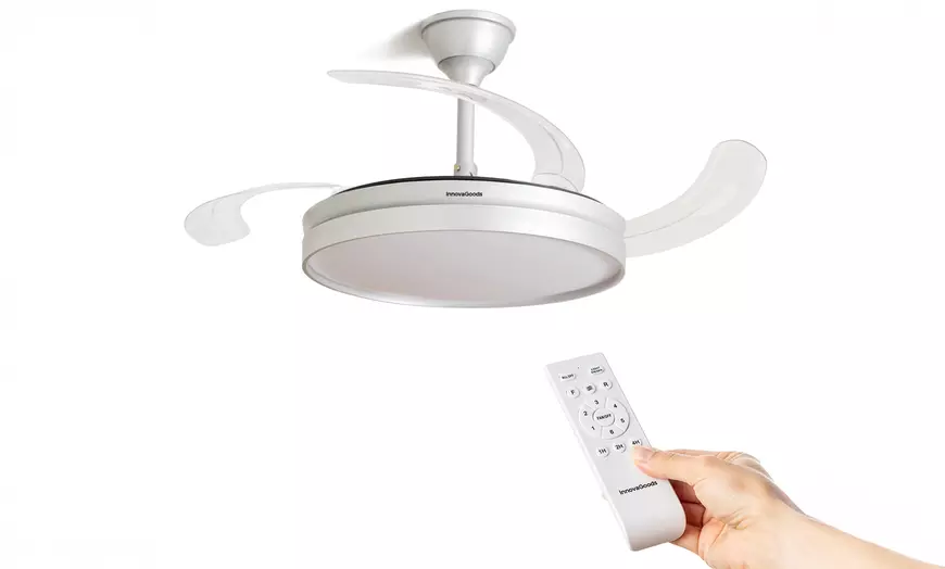 Image 5: InnovaGoods led-plafondventilator met 4 intrekbare bladen