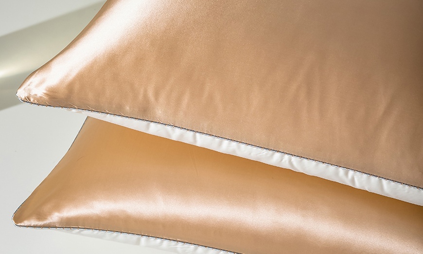 Image 14: 21 Momme Pure Silk Hotel Grade Pillowcase Pair