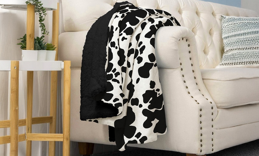 Image 4: Couverture plaid double face sherpa et microfibre