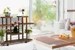 Artisasset 4-Layer 12-Seater Multifunctional Wheel Wooden Plant Stand - Second Medium