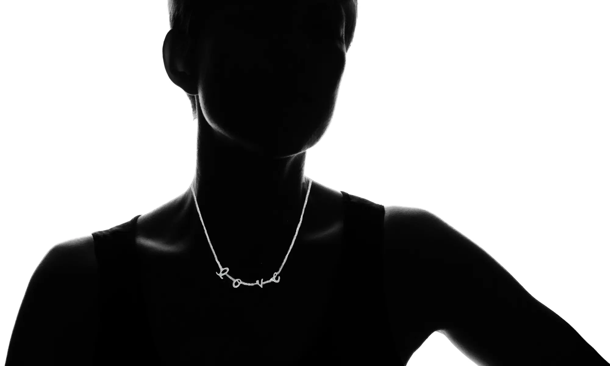 9.99 Women's Silver Plated Love NecklaceWith Crystals From Swarovski