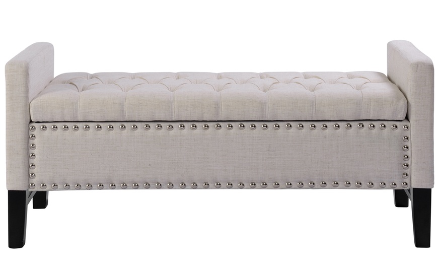 Button Tufted Storage Bench Groupon Goods