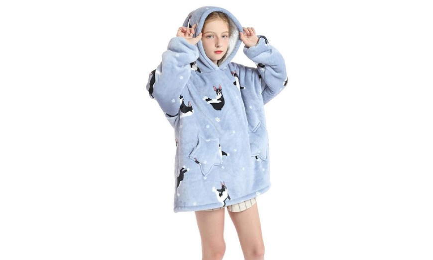 Image 14: Kids' Oversized Fluffy Hoodie Blanket