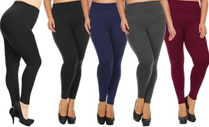 Two-Pack of Plus Size Fleece-Lined Leggings