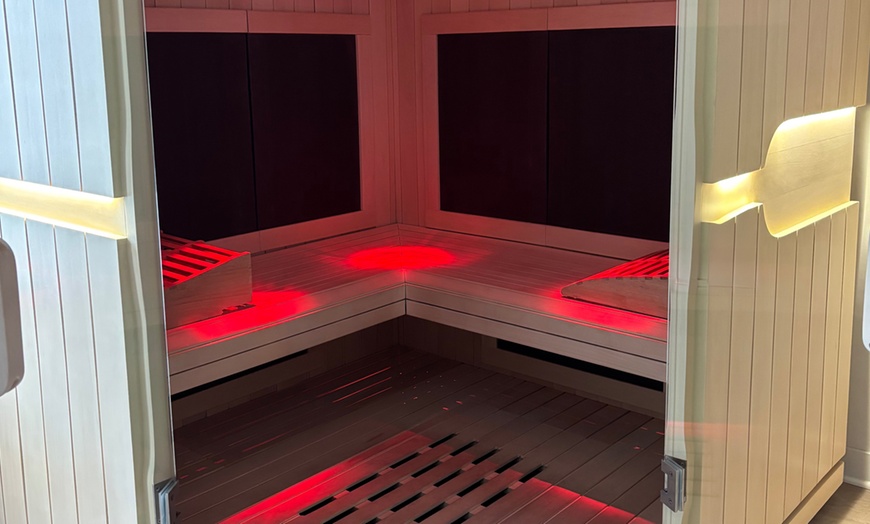 Image 1: Sound Light Therapy, Ionic Detox Foot Bath or Saunas & Cold Plunge