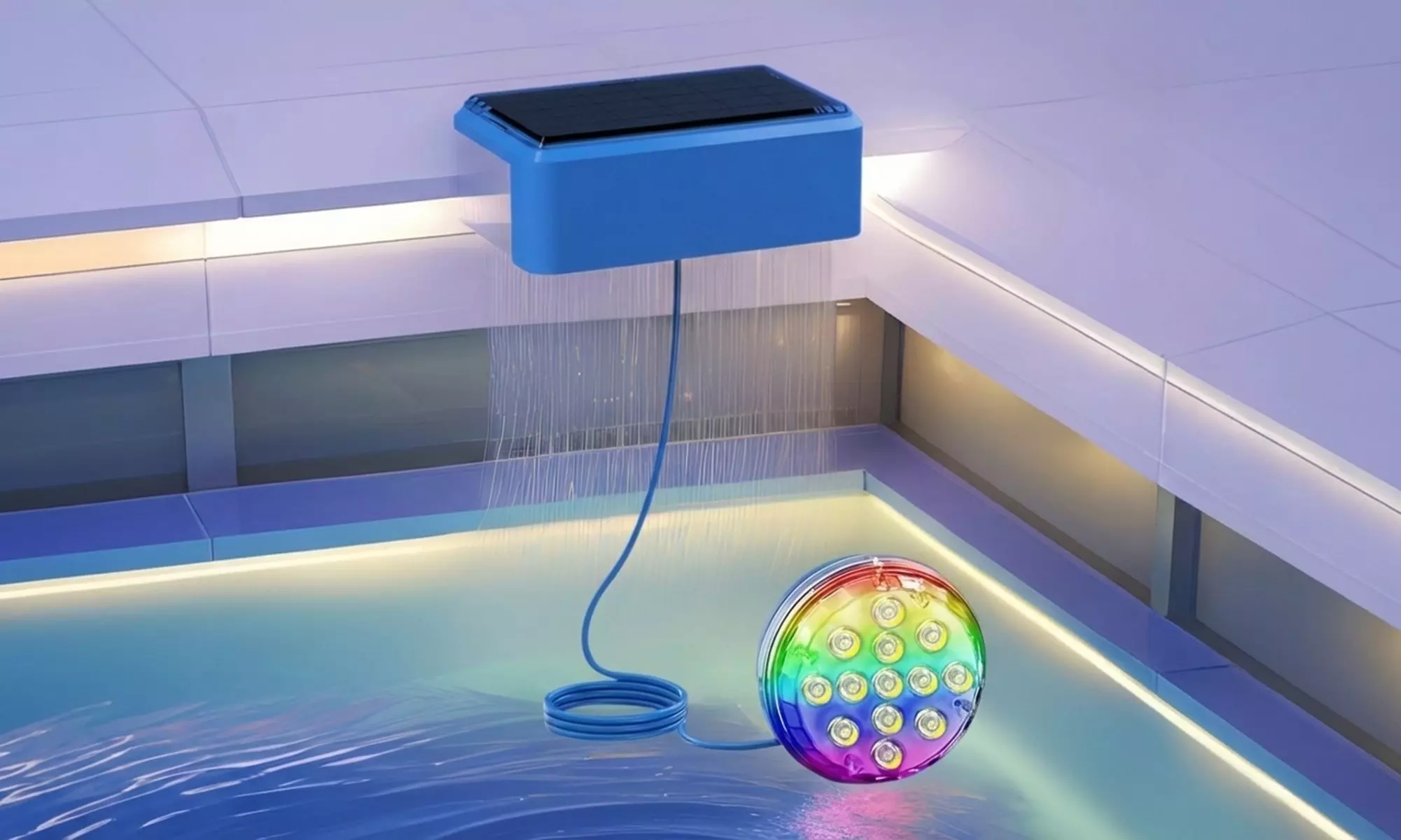 Solar LED Underwater Pool Light in Blue or White