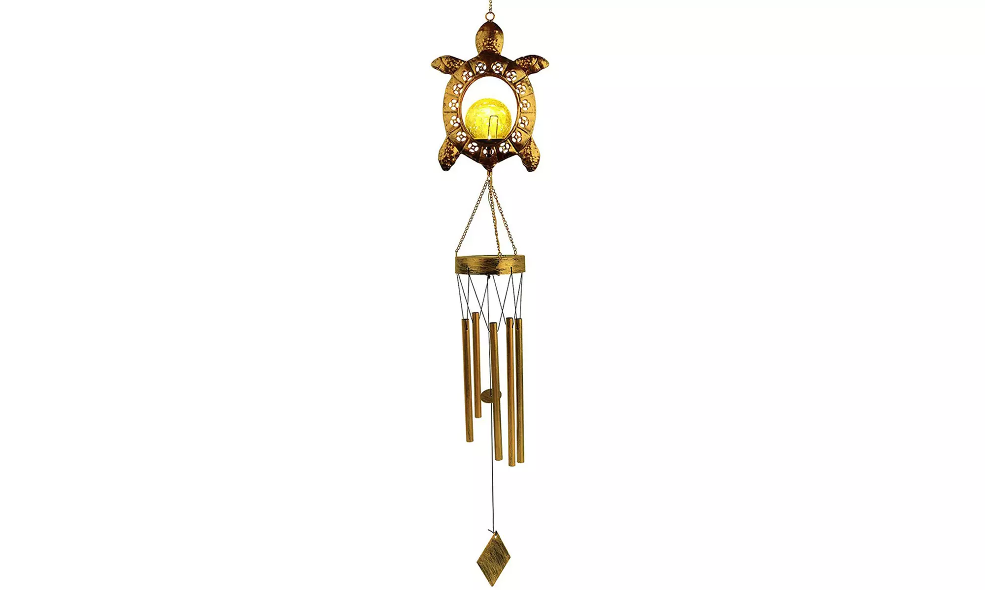 Solar Wind Chimes Outdoor Garden Waterproof Metal LED Hanging Chime Decor