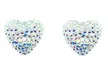 Crystal Puff Heart Studs with Solid 14 Karat Gold Posts - Second Medium