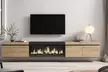 Meuble TV suspendu avec cheminée électrique en option, coloris au choix, livraison offerte - Second Medium