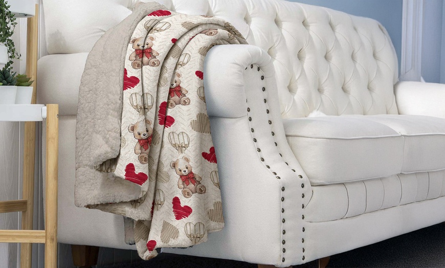 Image 12: Plaid réversible sherpa et microfibre